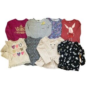 4T Girls Long Sleeve Shirt Lot (8 Pcs)